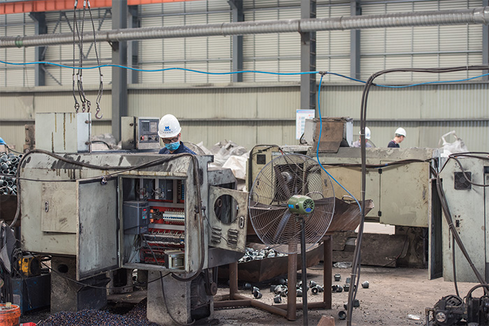 松江网架配件-锥头加工车间